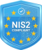 NIS2 compliant symbol som visar uppfyllnad av EU:s krav på cybersäkerhet och fysisk IT-säkerhet